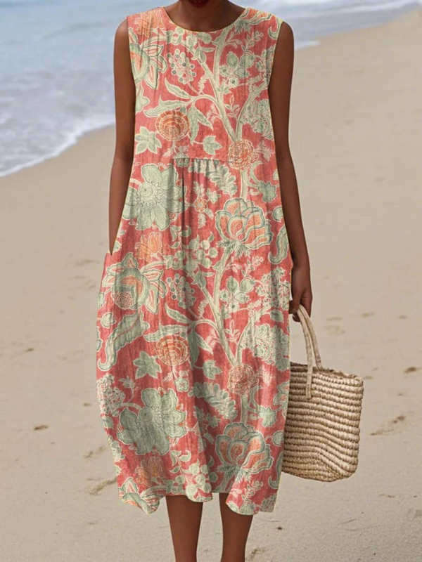 Marrea – Sleeveless Boho Midi Dress