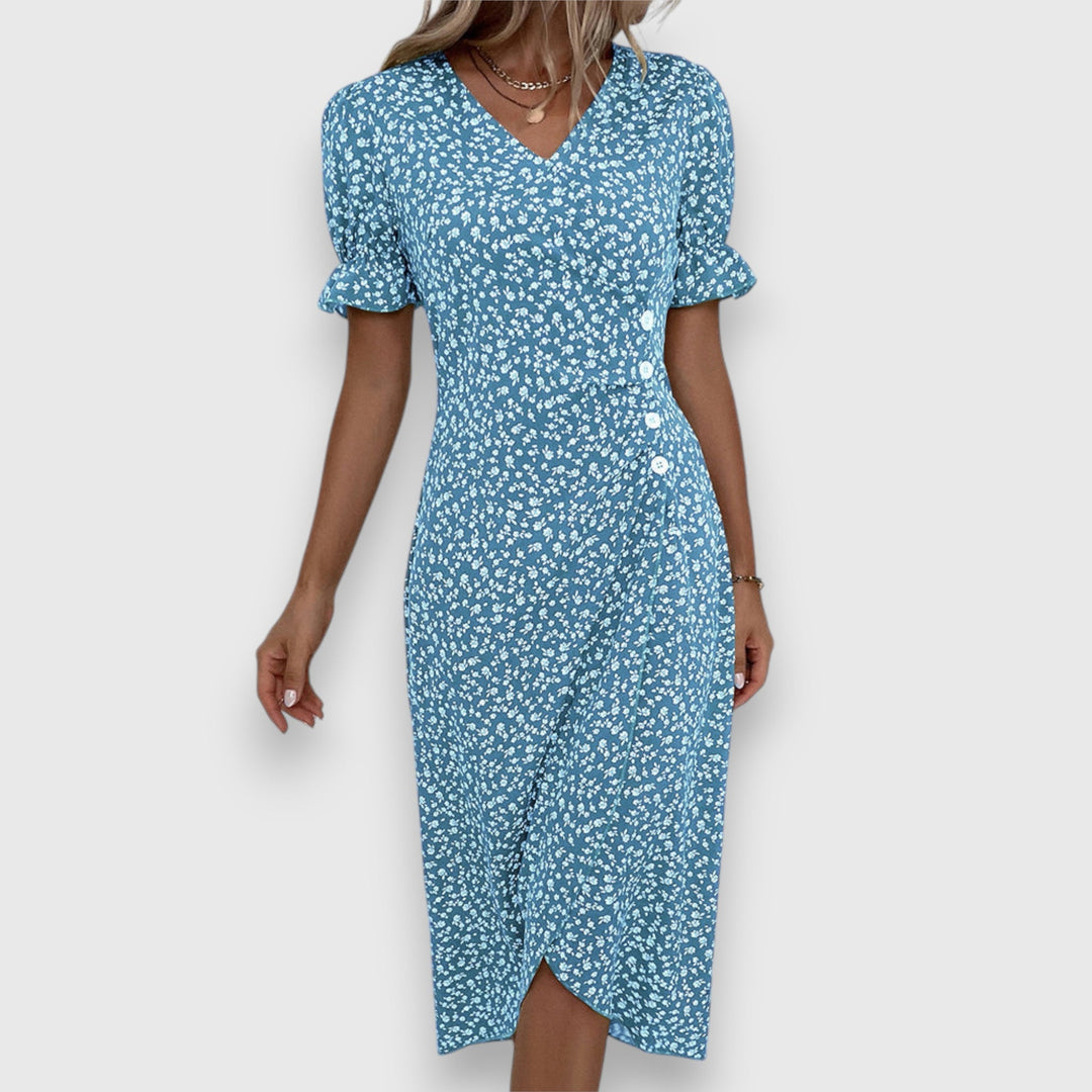 Amara – Floral Wrap Midi Dress