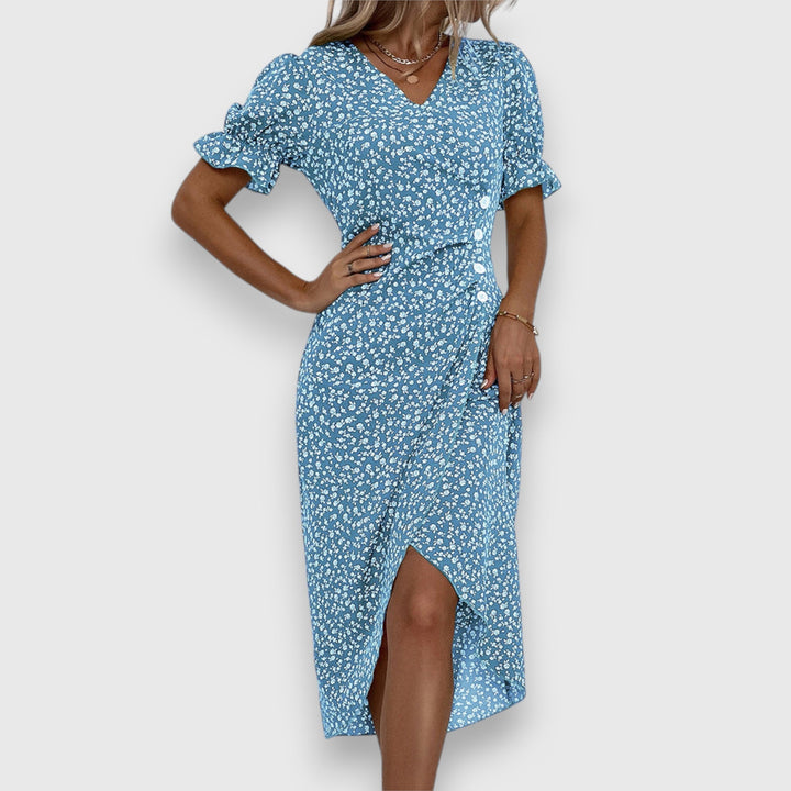 Amara – Floral Wrap Midi Dress
