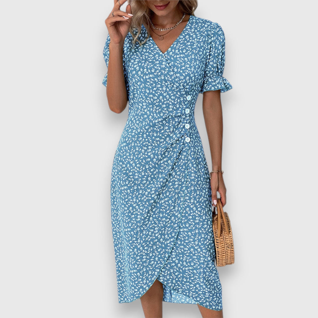 Amara – Floral Wrap Midi Dress