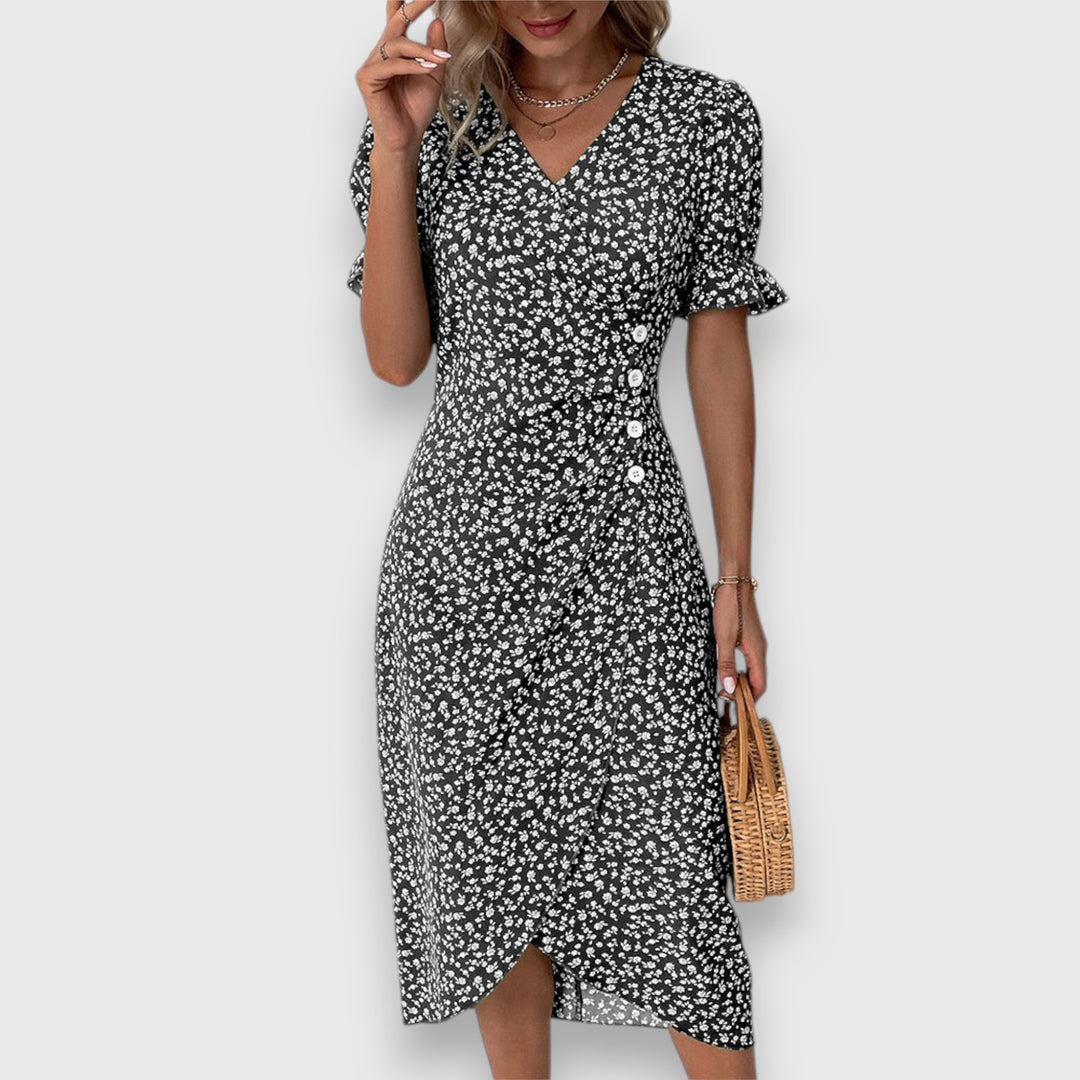 Amara – Floral Wrap Midi Dress