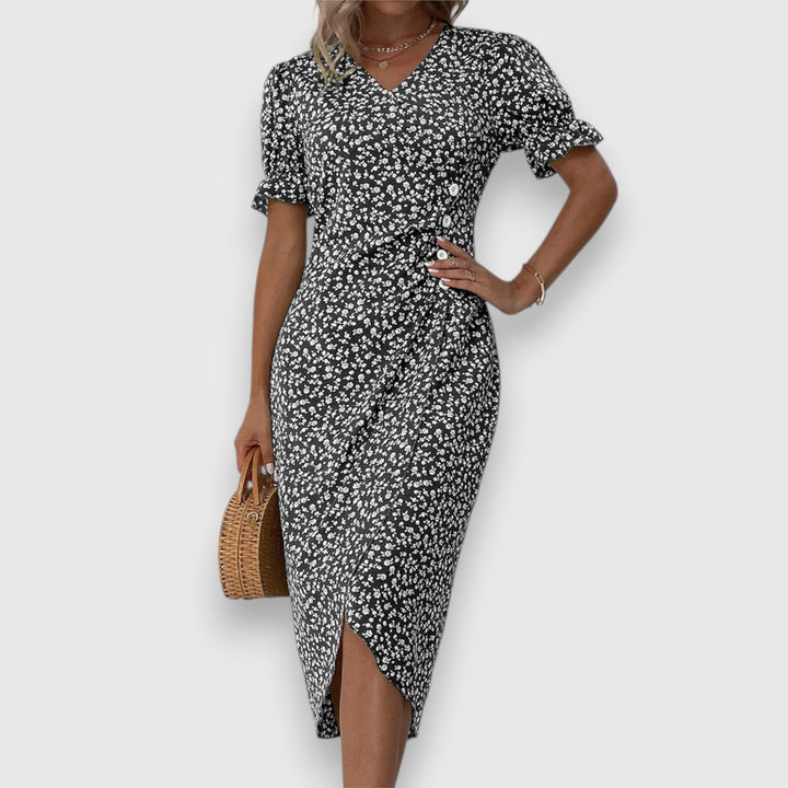Amara – Floral Wrap Midi Dress