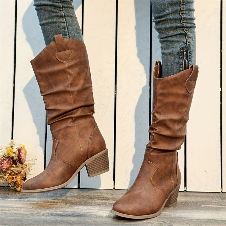 Cleo – Block Heel Motorcycle Boots