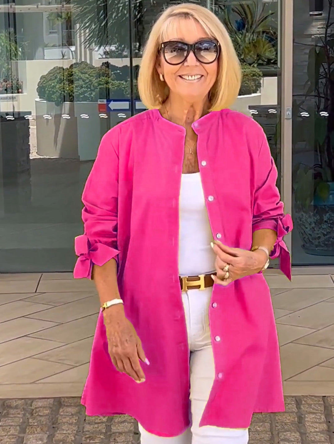 Reanah – Button-Up Longline Shirt Jacket