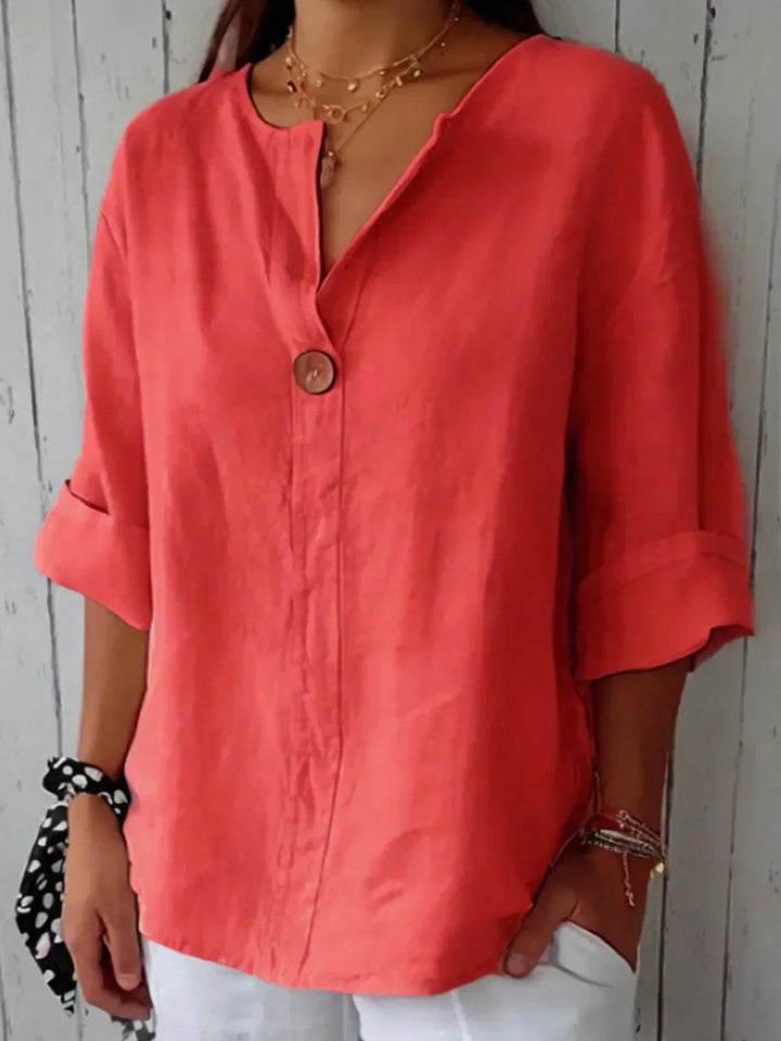 Kelly – Relaxed Button-Front Blouse