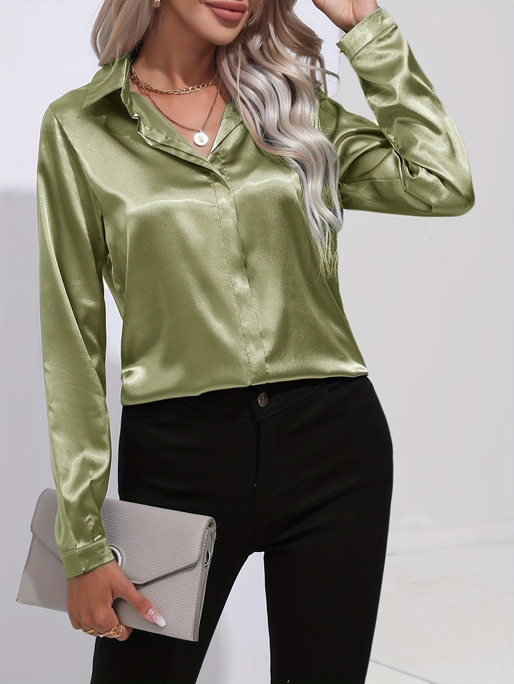 Efa – Satin Finish Button-Up Shirt