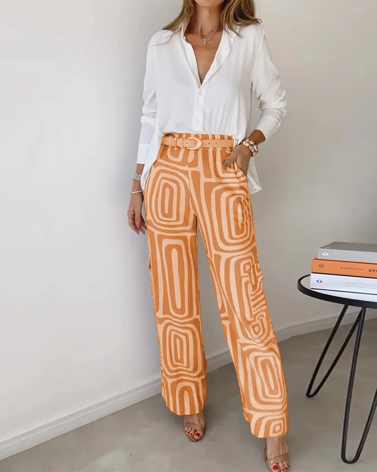 Mariel – Geometric Wide-Leg Trousers
