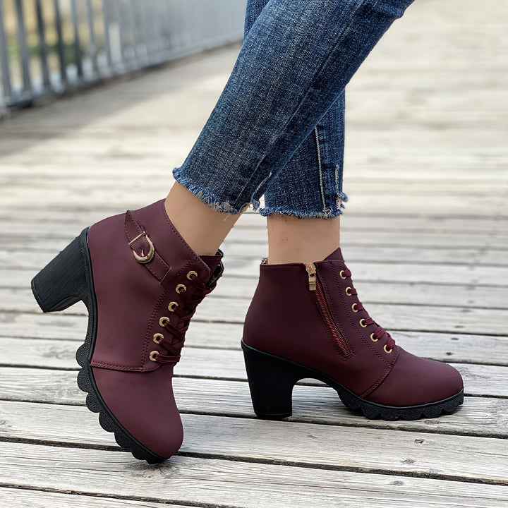 Riley – Heeled Side Zipper Ankle Boots