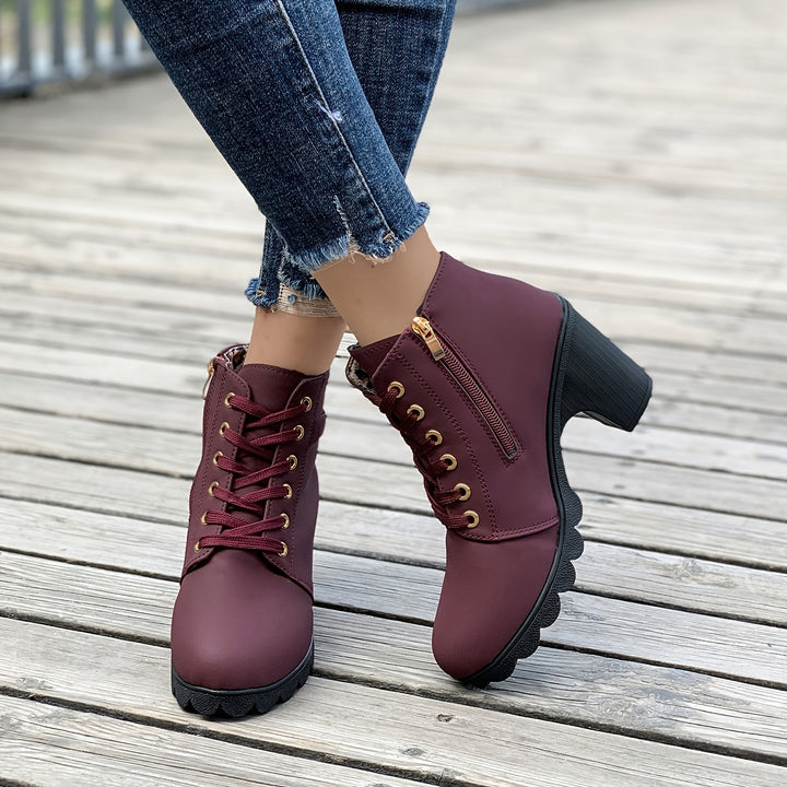 Riley – Heeled Side Zipper Ankle Boots