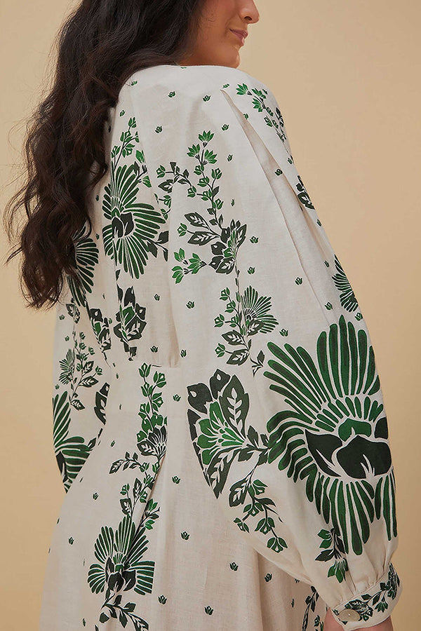 Selena – Floral Print Maxi Shirt Dress