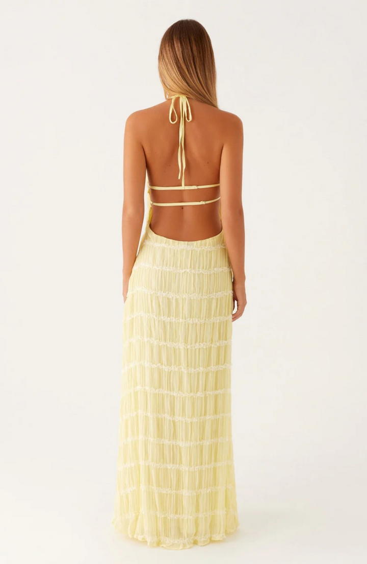 Caroline - Textured Halterneck Maxi Dress