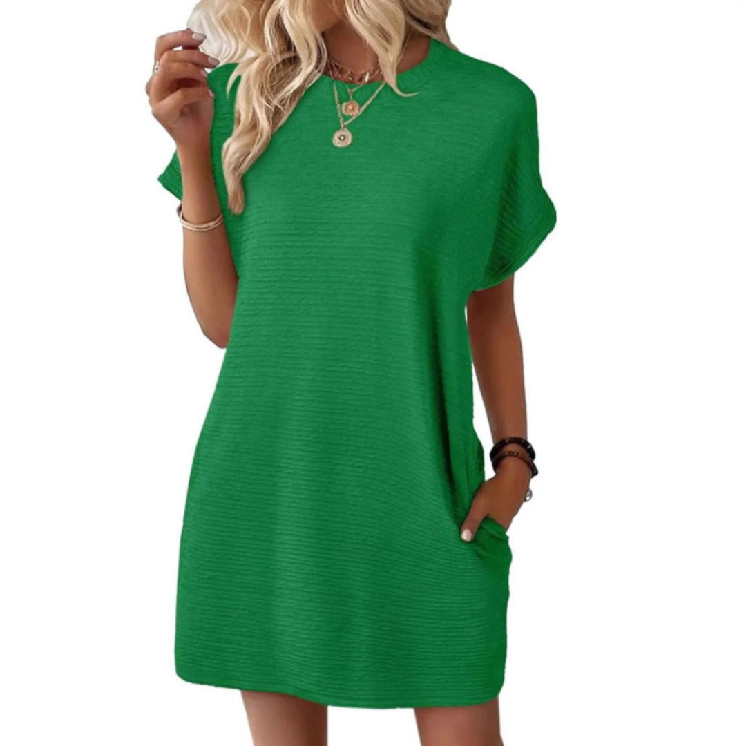 Opal – Casual Minimalist Round Neck Summer Dress
