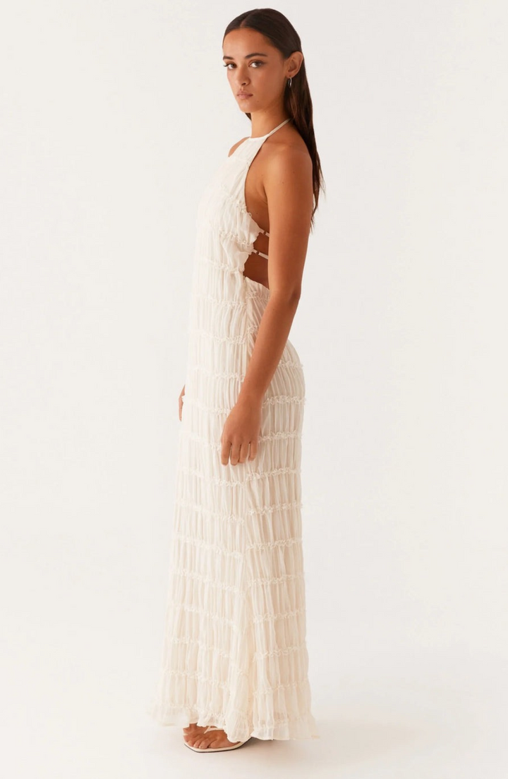 Caroline - Textured Halterneck Maxi Dress