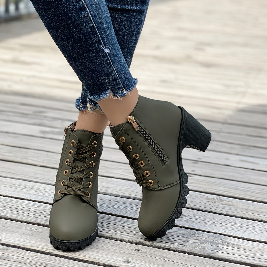Riley – Heeled Side Zipper Ankle Boots