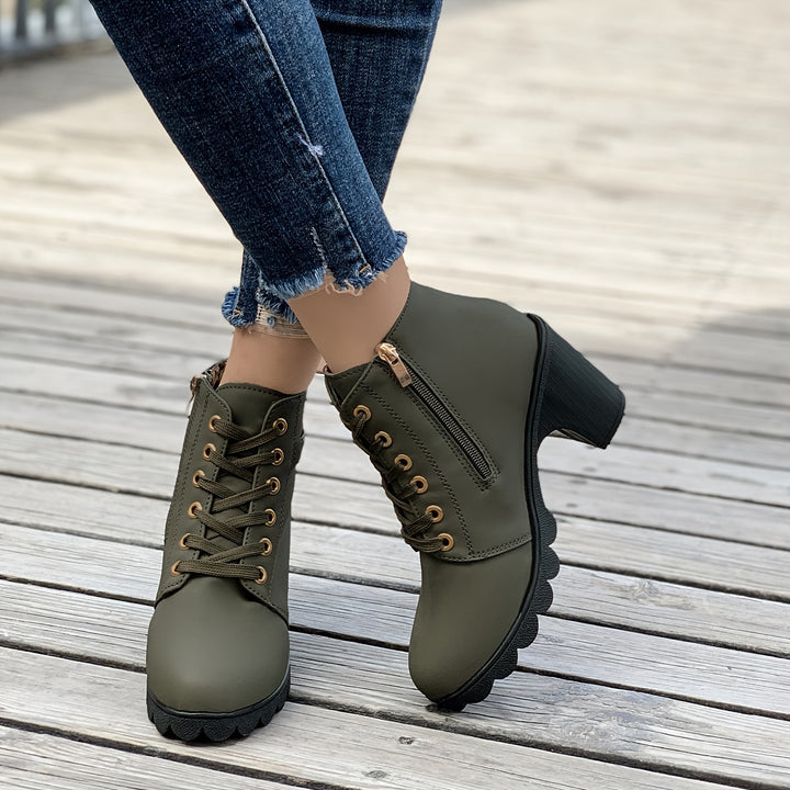 Riley – Heeled Side Zipper Ankle Boots