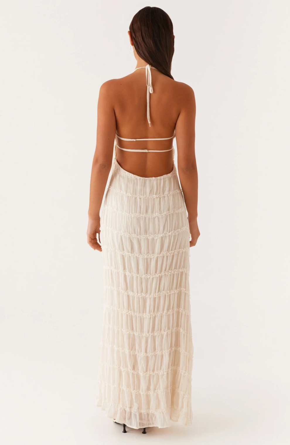 Caroline - Textured Halterneck Maxi Dress