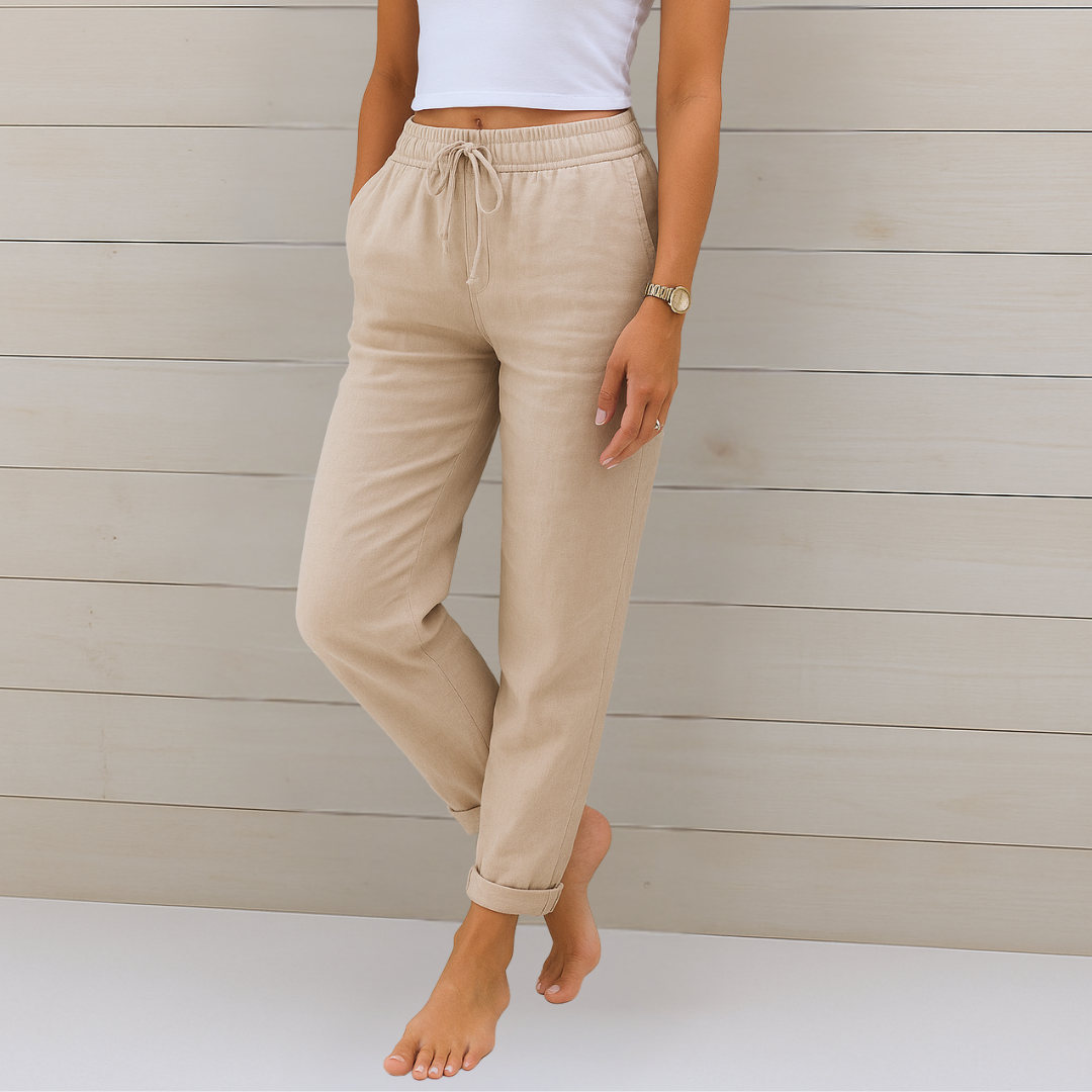 Anne - Premium Breathable Linen Stretch Trousers