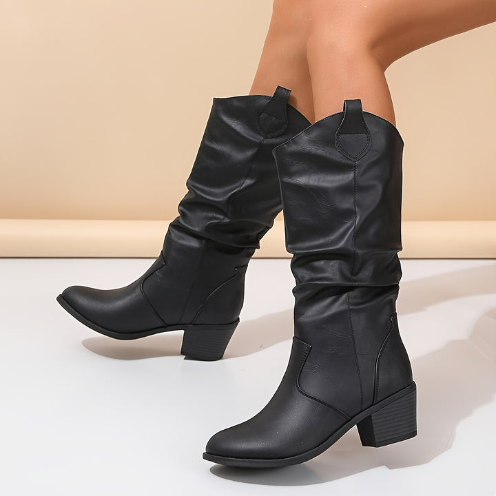Cleo – Block Heel Motorcycle Boots