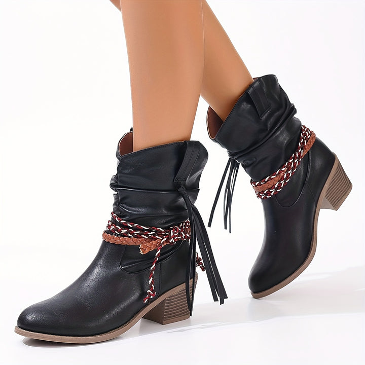 Dakota – Braided Buckle Cowboy Boots