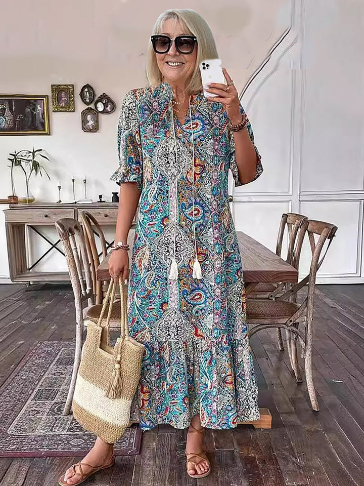 Ailsa – Printed Boho Midi Dress