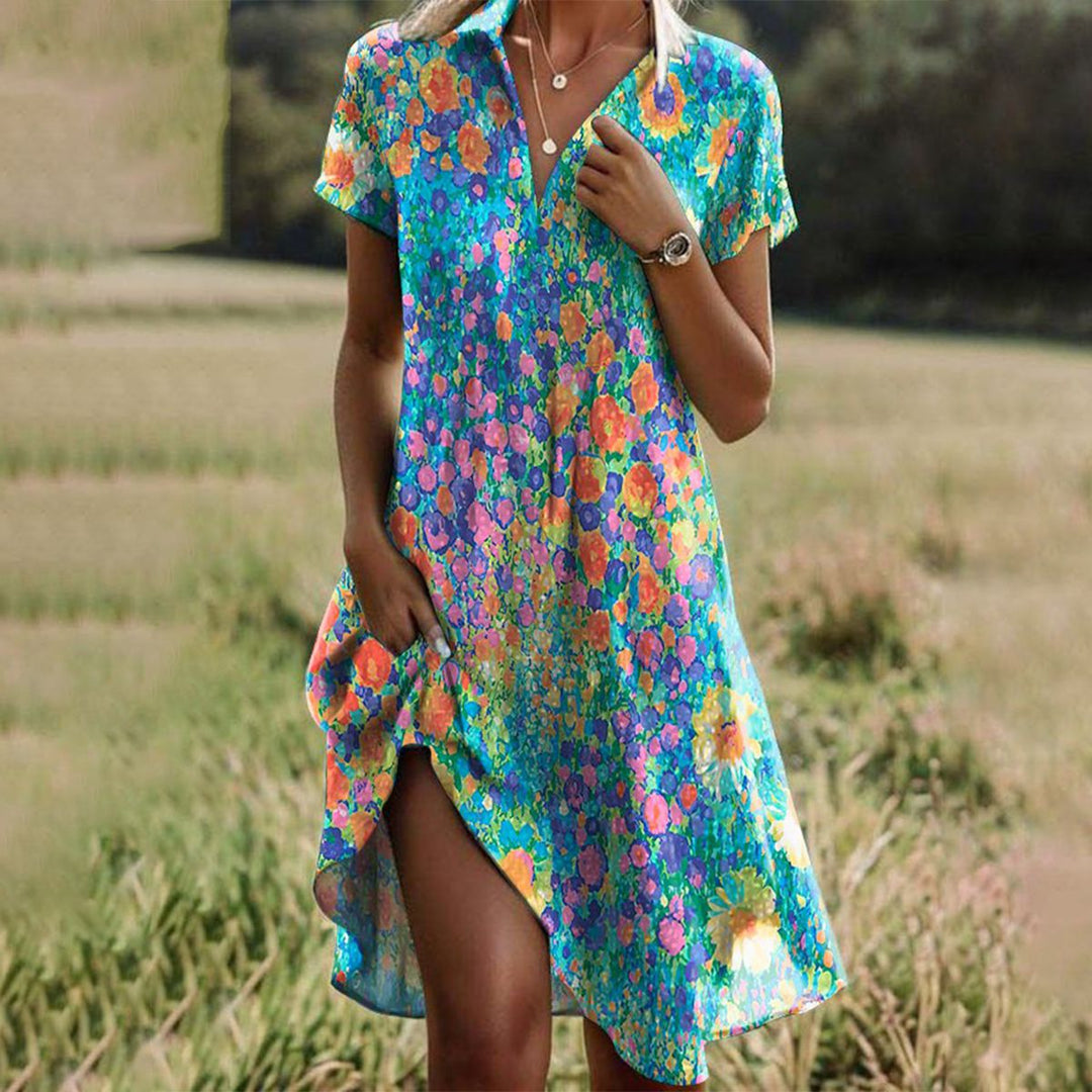 Azaria – Printed Boho Midi Dress