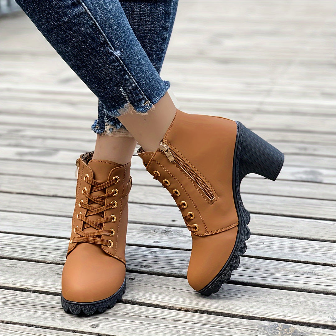 Riley – Heeled Side Zipper Ankle Boots