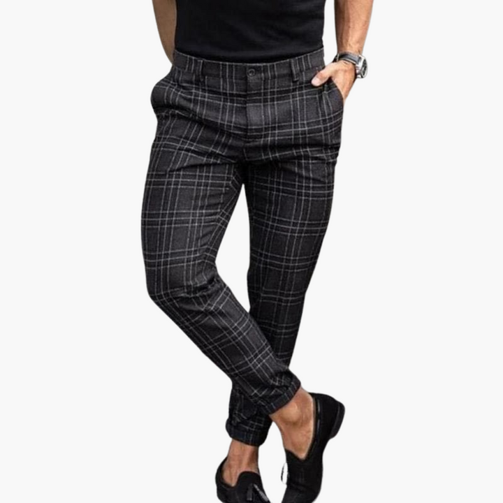 Cedric – Slim Fit Checked Trousers