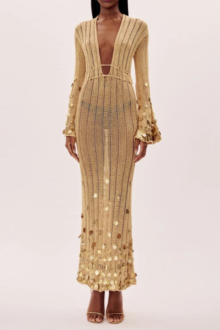 Dolly - Knitted Maxi Dress With Feminine Silhouette