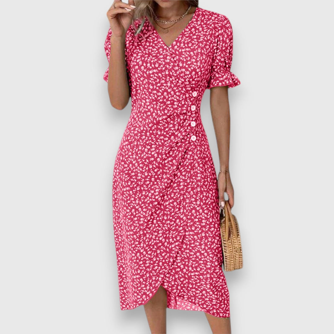 Amara – Floral Wrap Midi Dress