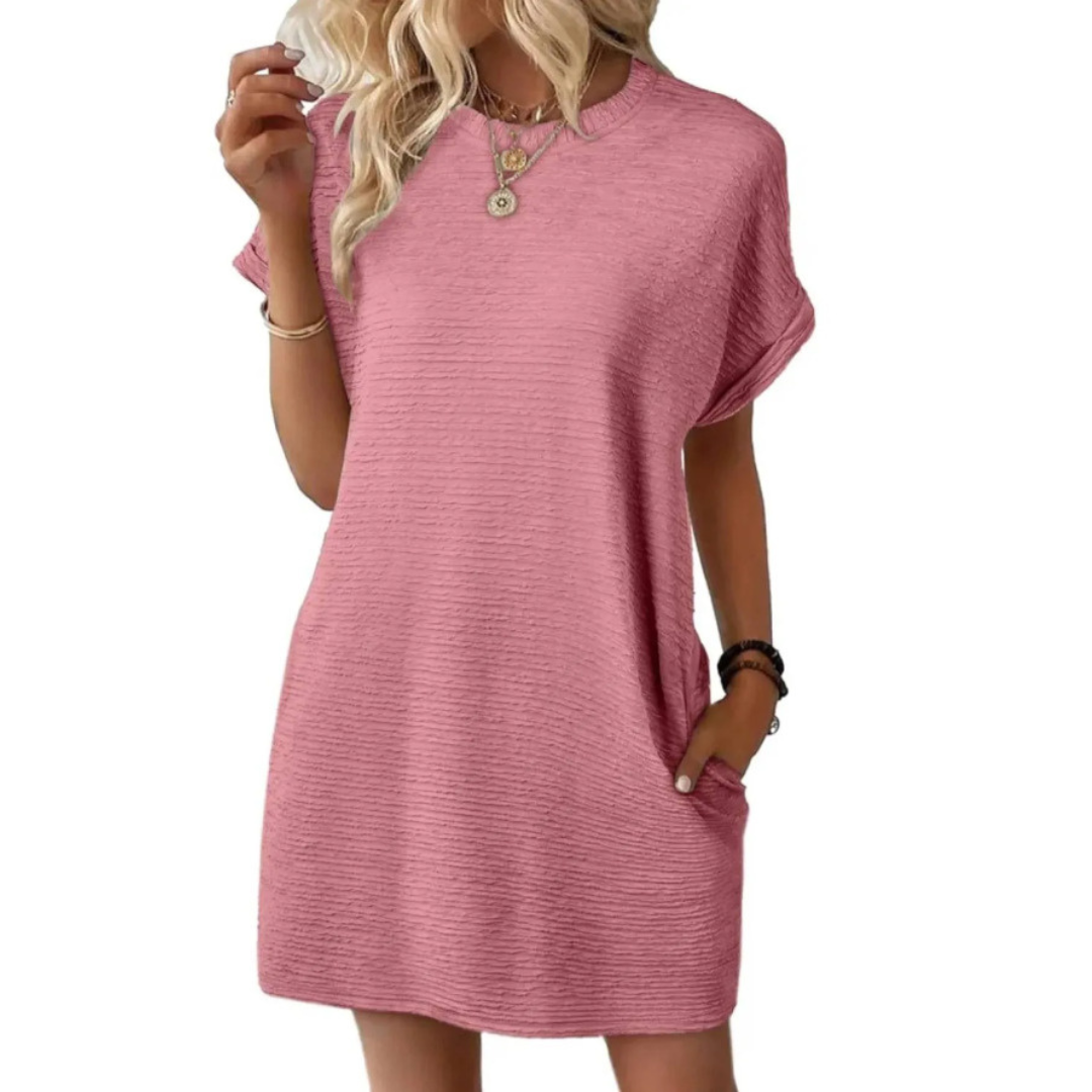 Opal – Casual Minimalist Round Neck Summer Dress