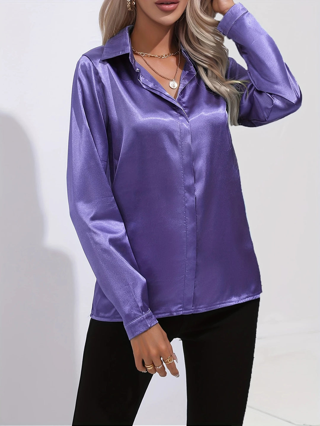 Efa – Satin Finish Button-Up Shirt
