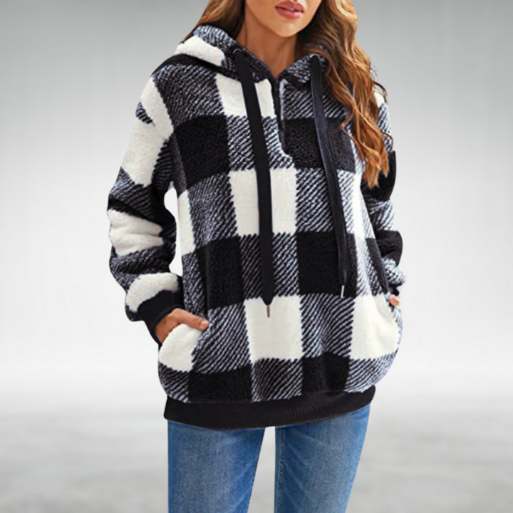 Elspeth – Check Fleece Hoodie