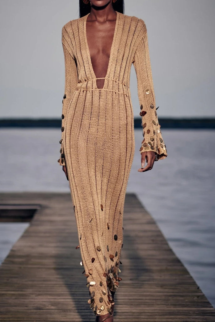 Dolly - Knitted Maxi Dress With Feminine Silhouette