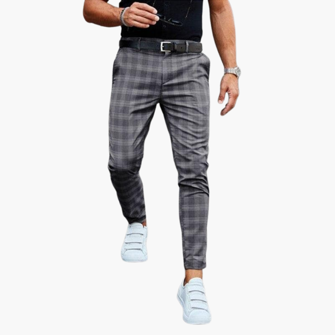 Cedric – Slim Fit Checked Trousers