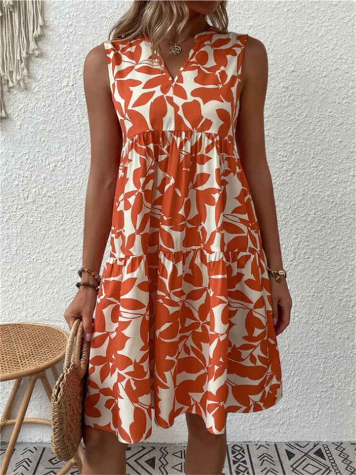 Nele – Sleeveless V-Neck Midi Dress