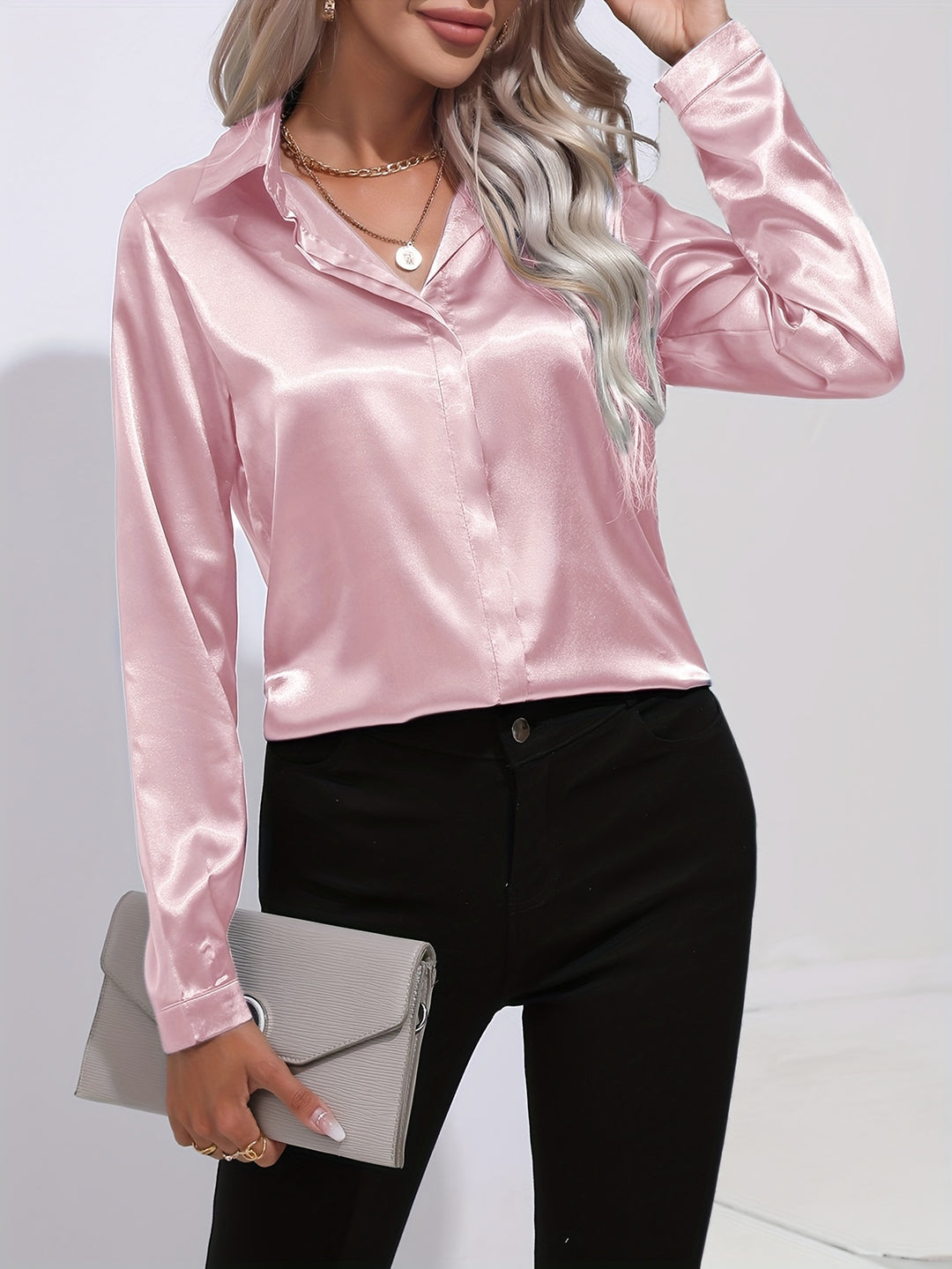 Efa – Satin Finish Button-Up Shirt