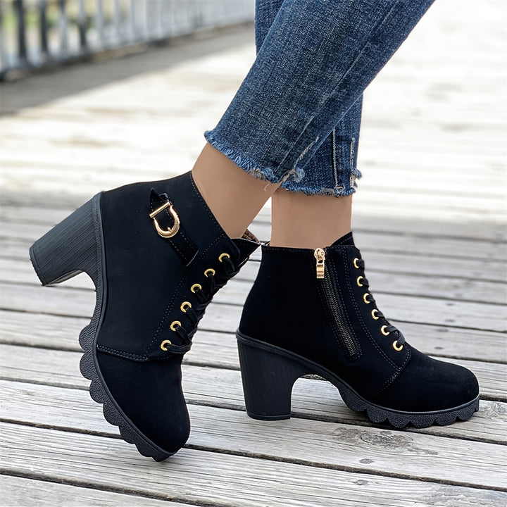 Riley – Heeled Side Zipper Ankle Boots