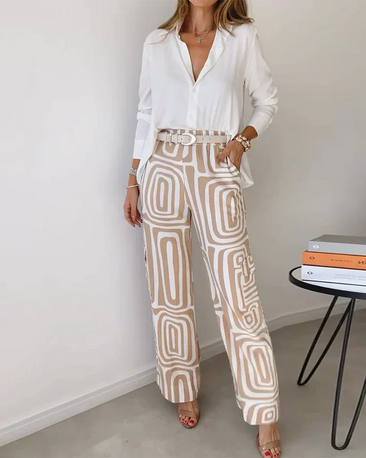 Mariel – Geometric Wide-Leg Trousers