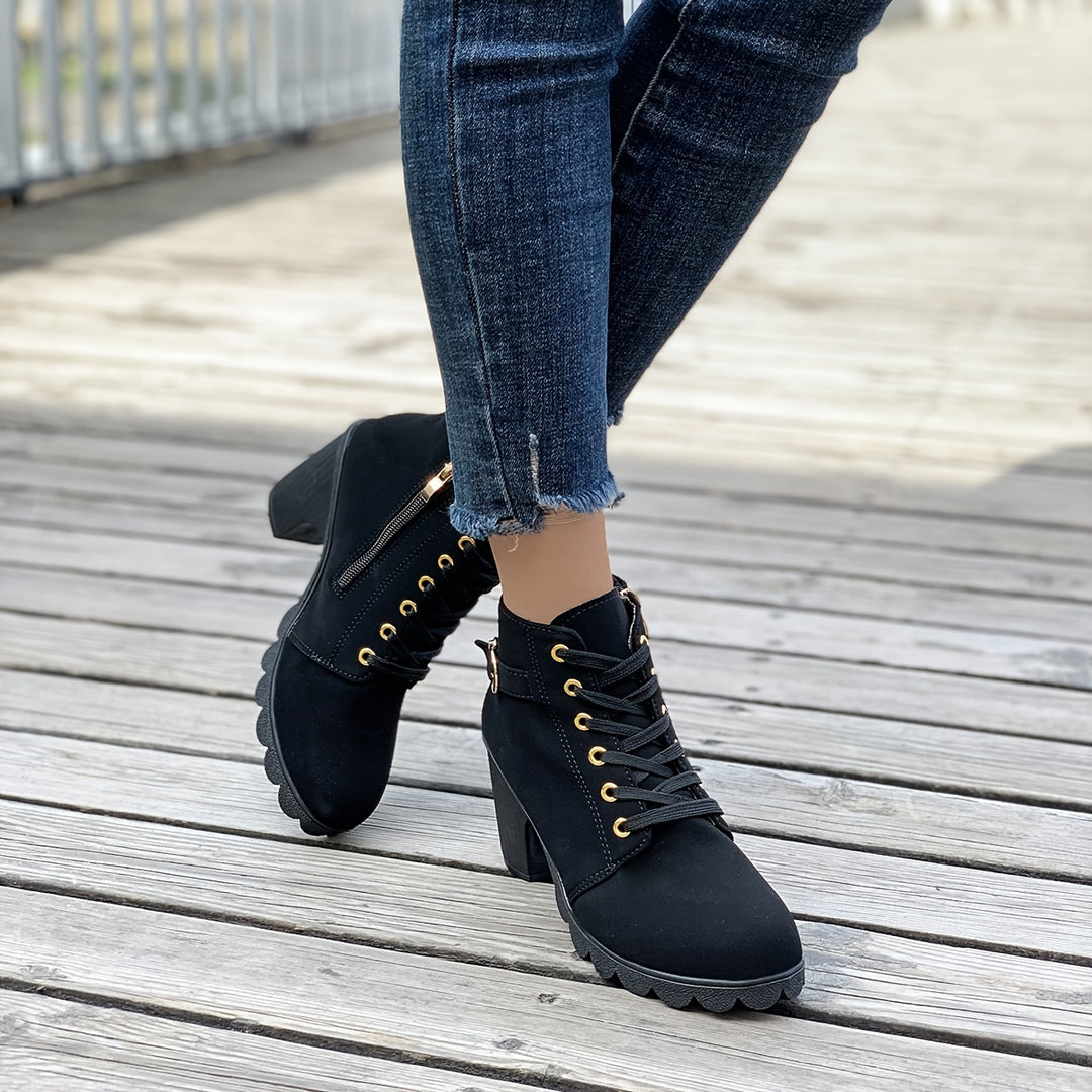 Riley – Heeled Side Zipper Ankle Boots