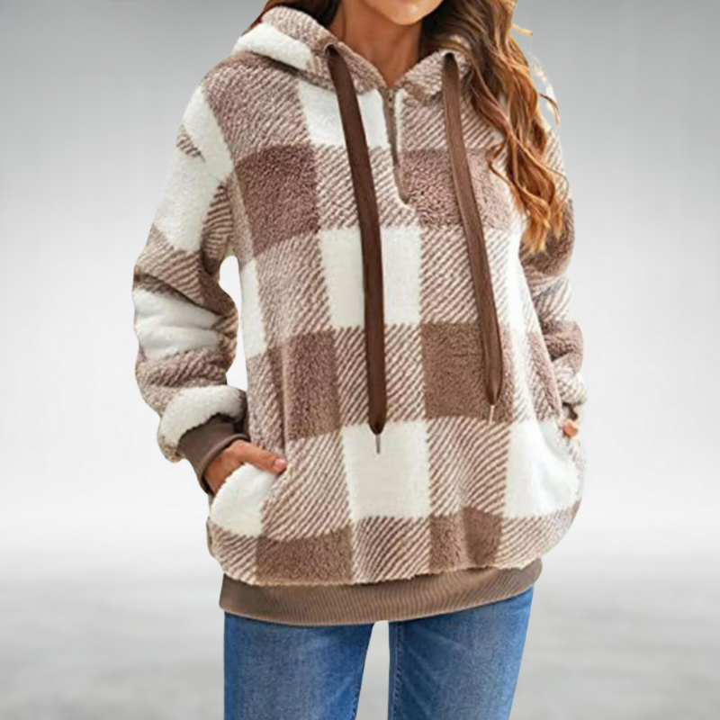 Elspeth – Check Fleece Hoodie