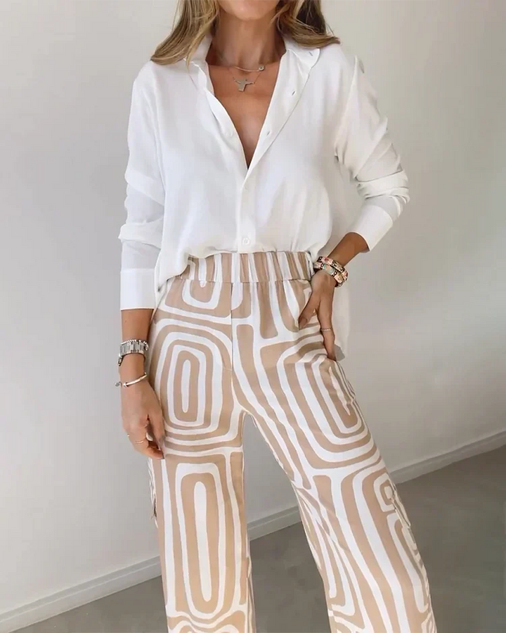 Mariel – Geometric Wide-Leg Trousers