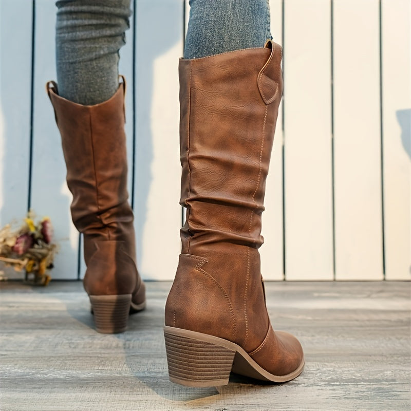 Cleo – Block Heel Motorcycle Boots