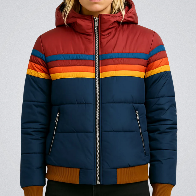 Klaas – Retro Stripe Puffer Jacket
