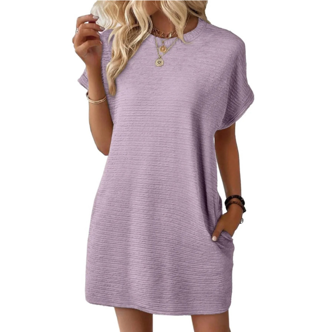 Opal – Casual Minimalist Round Neck Summer Dress