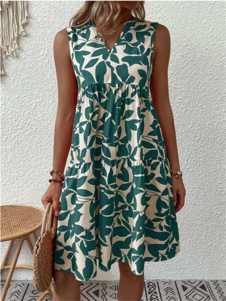 Nele – Sleeveless V-Neck Midi Dress