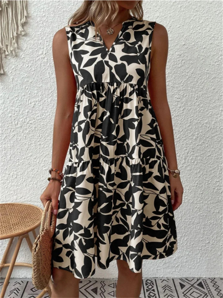 Nele – Sleeveless V-Neck Midi Dress