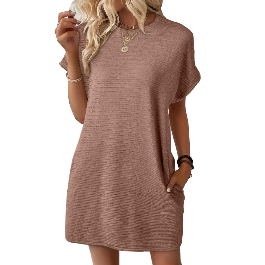 Opal – Casual Minimalist Round Neck Summer Dress