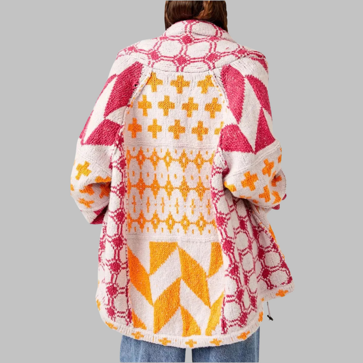Noosa - Vintage Button Down Collar Long Sleeve Oversized Cardigan