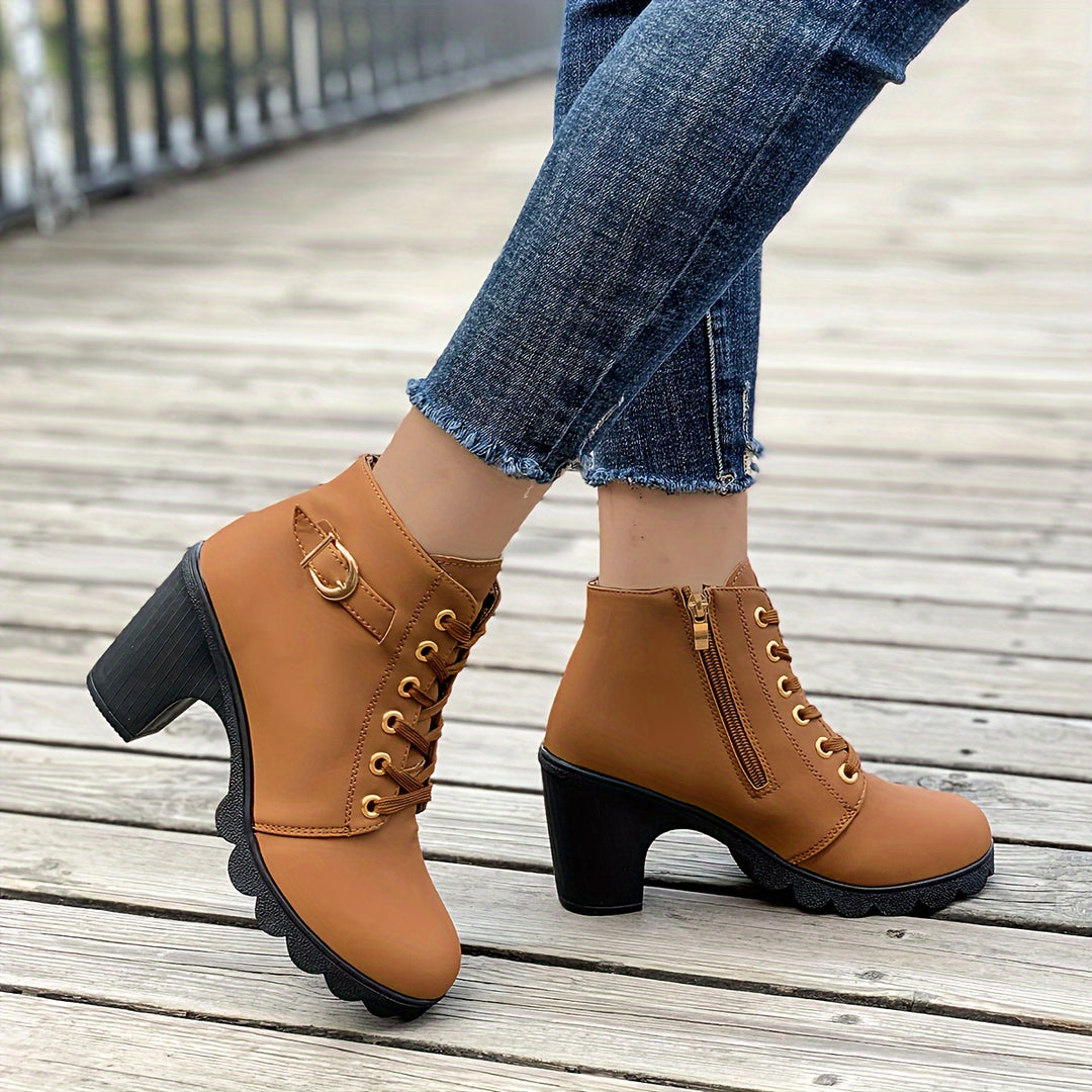 Riley – Heeled Side Zipper Ankle Boots