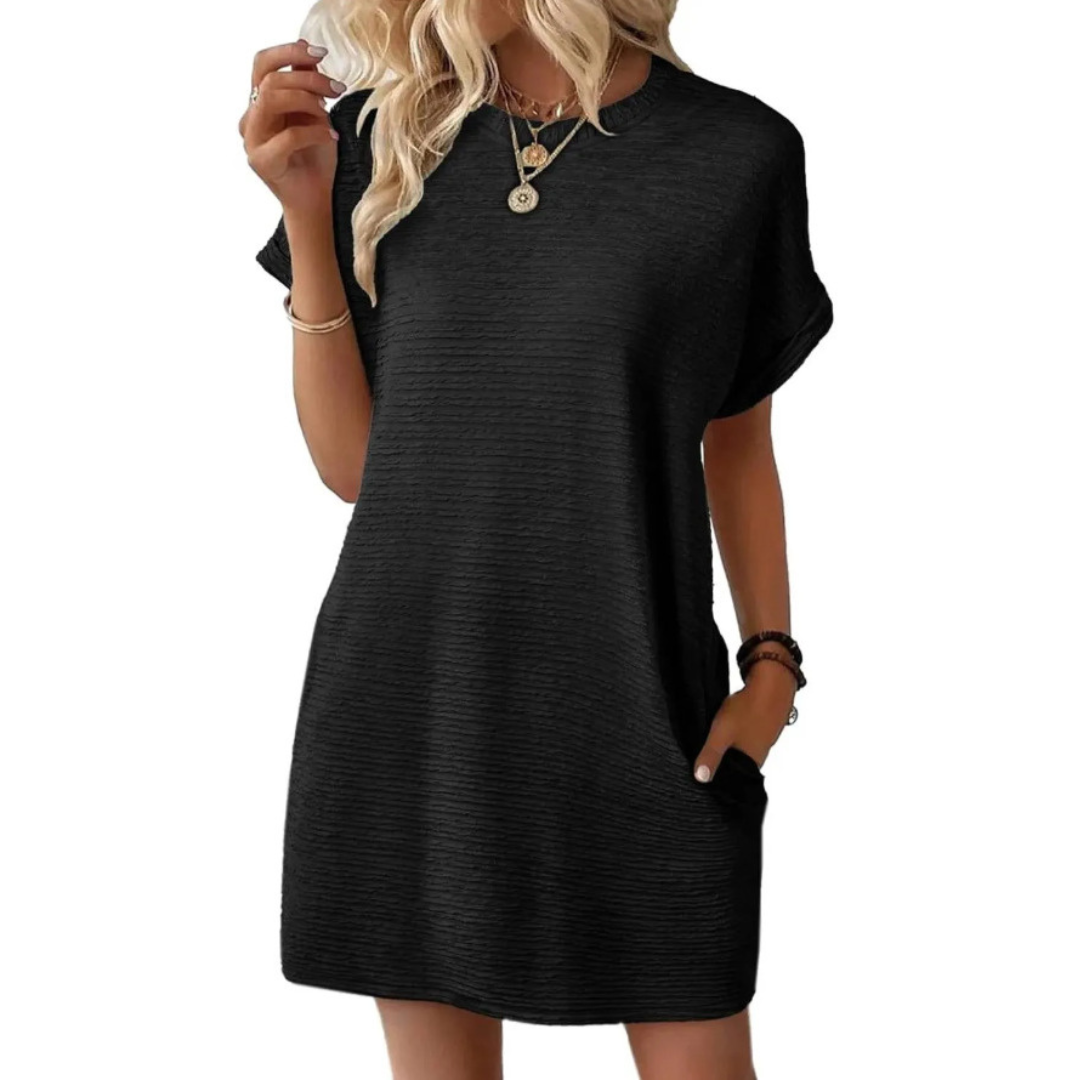 Opal – Casual Minimalist Round Neck Summer Dress